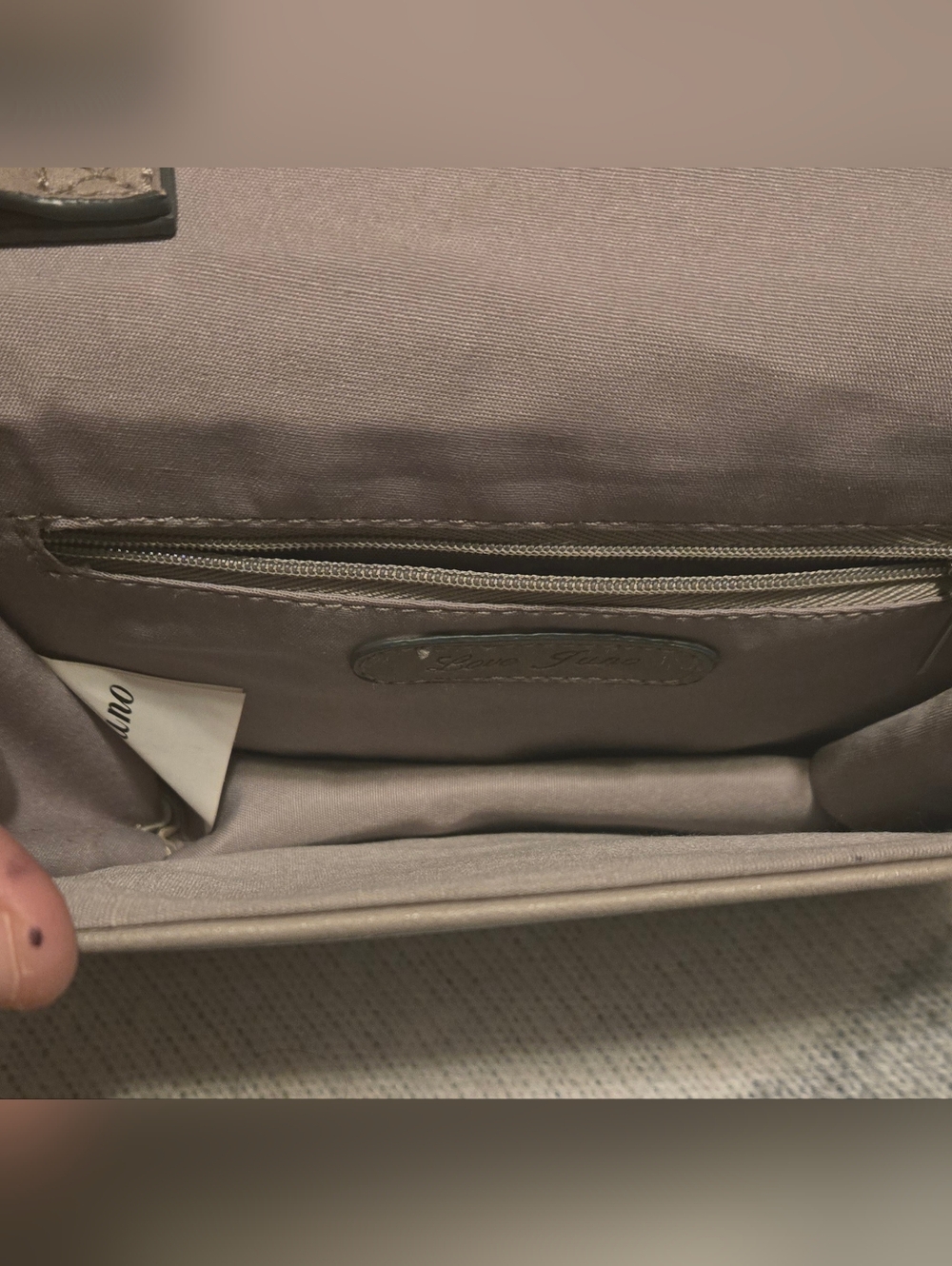Taupe Floral Appliqué Crossbody Bag - Women - Picture 3 of 8